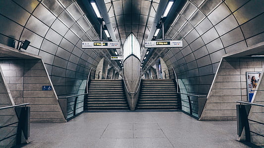 wide angle photo of gray subway thumbnail