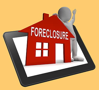 Foreclosure House Tablet Showing Repossession And Sale By Lender thumbnail