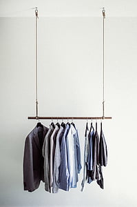hanging dress shirt and pants thumbnail