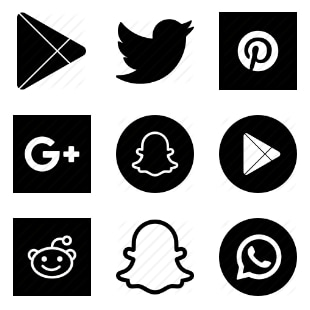 Social Links svg vector icon sets