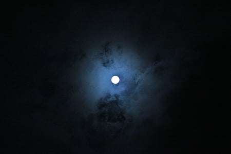 full moon on cloudy sky thumbnail