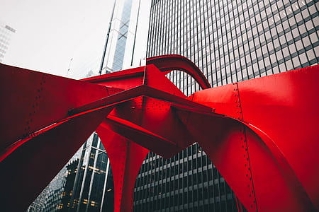 photography of red slide on the city thumbnail