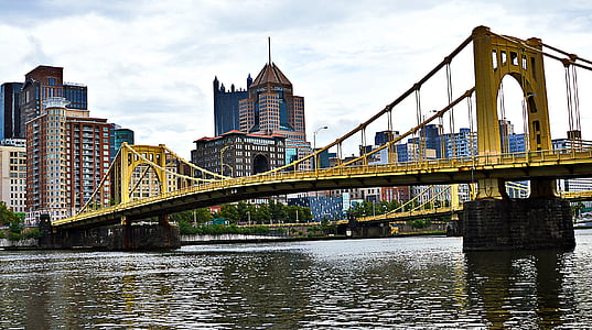 architectural photography of yellow bridge thumbnail