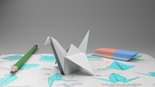 origami, pencil and eraser thumbnail