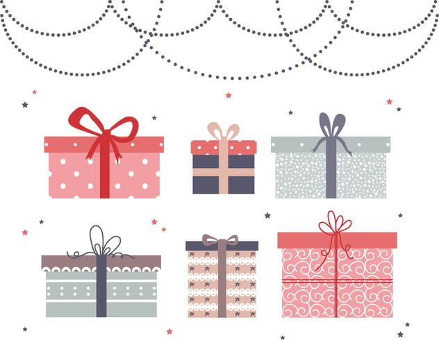 Flat Gift Boxes Vector Set svg, eps file