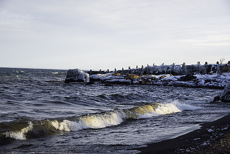 Waves on the Coastline at Gooseberry Falls State Park, Minnesota thumbnail