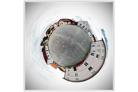 little planet photography of houses thumbnail