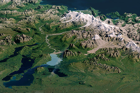 Topographical Map of Katmai National Park, Alaska thumbnail
