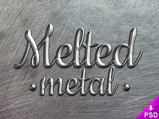 Melted Metal Text Style psd file