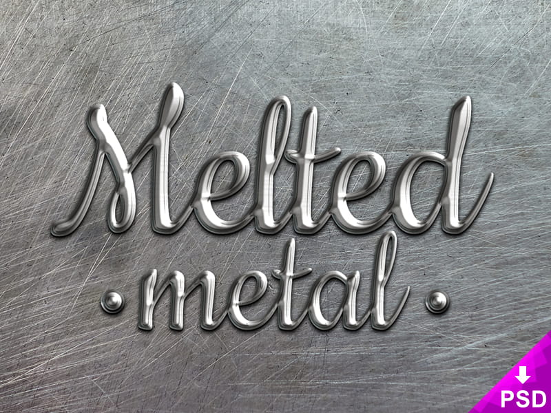 Melted Metal Text Style psd file