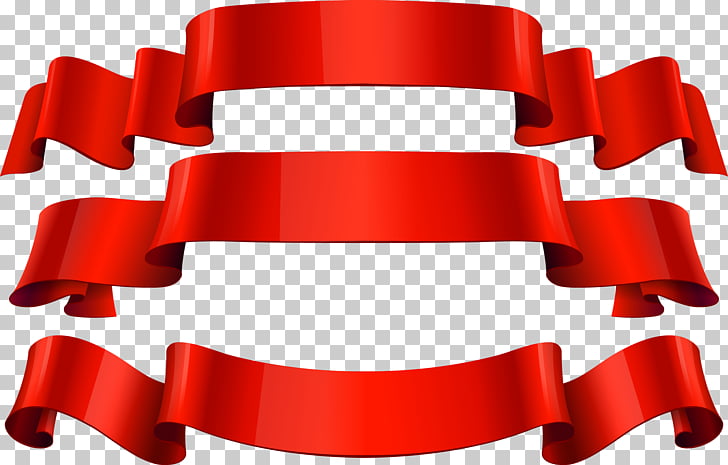Red Banner Red Ribbon Streamers Three Red Straps Illustration