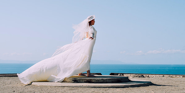woman wearing white wedding dress thumbnail