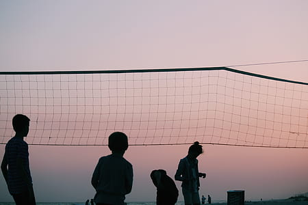 silhouette of goal net during sunset thumbnail