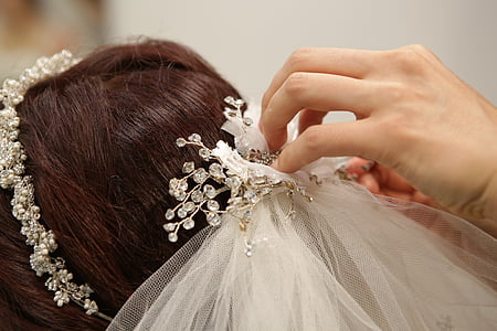 person arranging bride's veil thumbnail
