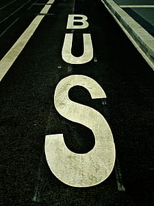 Bus printed lane asphalt road thumbnail