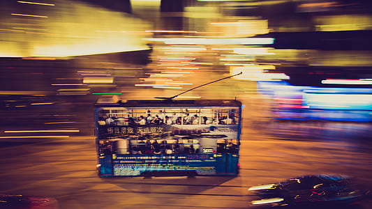 light, night, move, tram thumbnail