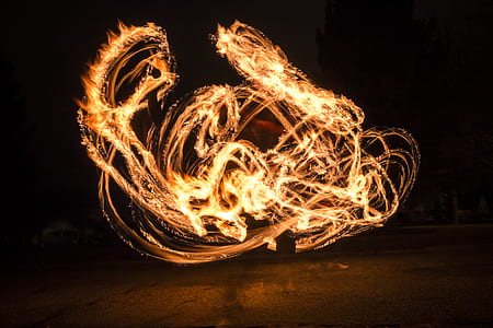 fire dance at nighttime thumbnail