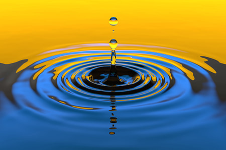 Water droplet splash in yellow and blue thumbnail