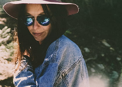 woman in blue denim jacket thumbnail