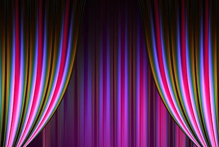 purple-black-and-green striped curtain thumbnail