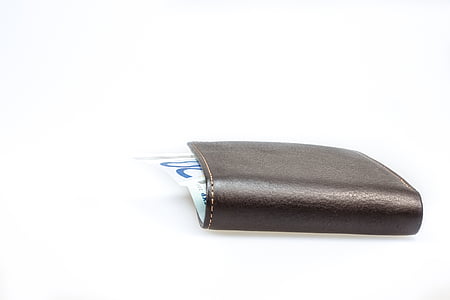 leather bifold wallet with banknote inside thumbnail