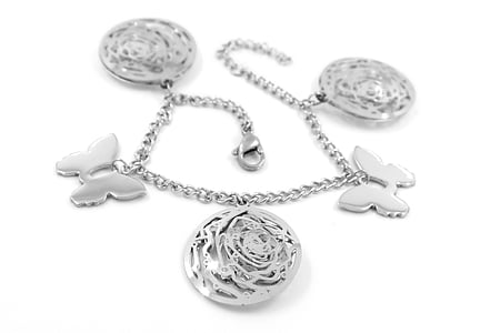 silver-colored charm bracelet thumbnail
