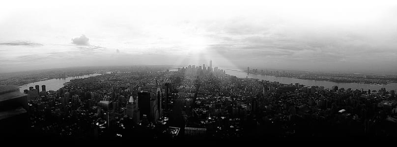 grayscale photo of city light thumbnail