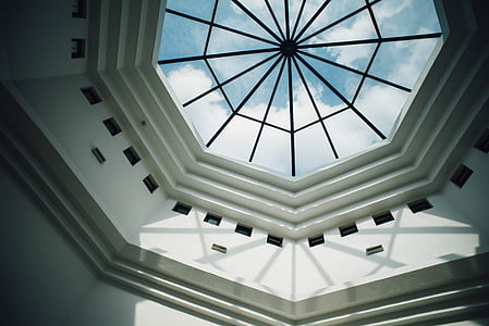 white wooden framed glass roof low-angle photo thumbnail
