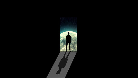 silhouette of man digital wallpaper thumbnail