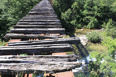 photography of gray wooden bridge thumbnail