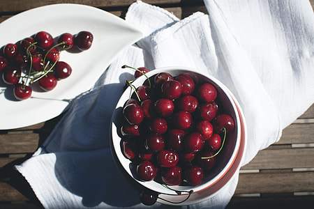 Fresh cherries outside thumbnail