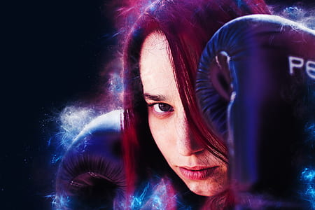 woman with boxing gloves painting thumbnail