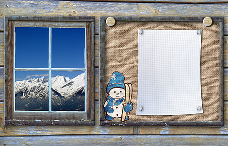 black wooden photo frame with white and blue snowman printed thumbnail