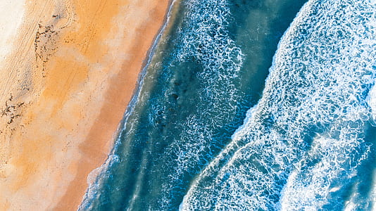 aerial photography of ocean wave thumbnail