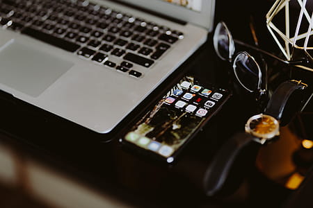 Elegant home office with golden accessories thumbnail