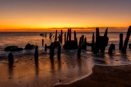 beach shore during sunset thumbnail