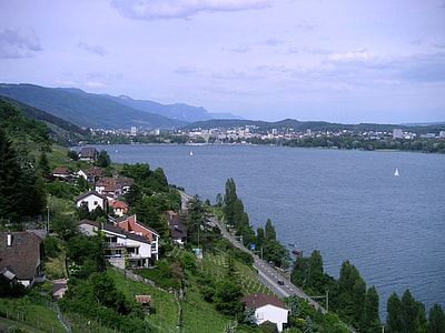 Landscape of Lake Biel in Switzerland thumbnail