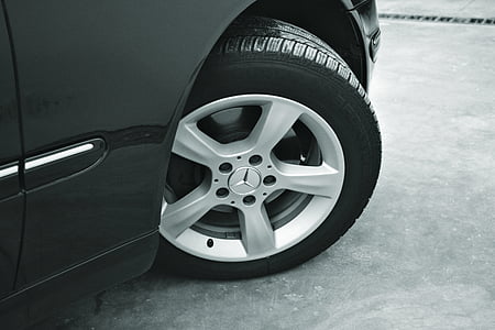 silver Mercedes-Benz wheel with tire thumbnail