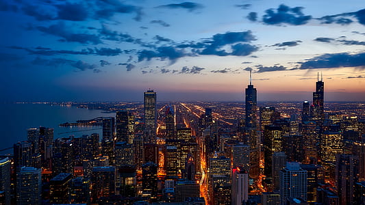 city skyline during sunset thumbnail