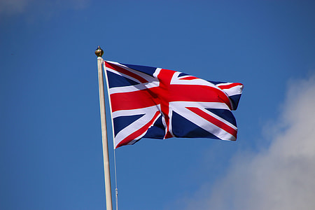 Union Jack flag on white pole thumbnail