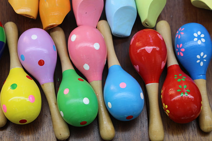 assorted maracas on table