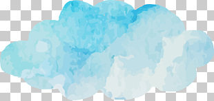 Blue Sky Cloud Turquoise Font, Watercolor blue clouds , blue and white abstract painting PNG clipart