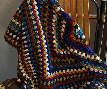 Colorful Crocheted Afghan, Afghan thumbnail