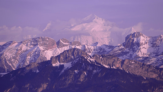 aerial photography of mountain covered with snow thumbnail