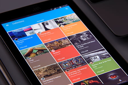 Android tablet computer displaying movie list thumbnail