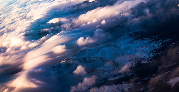light, bird's eye view, landscape, mountains thumbnail