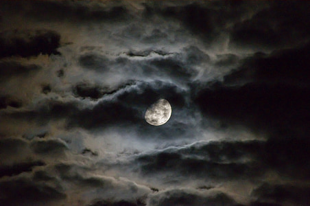 full moon with black and white clouds thumbnail