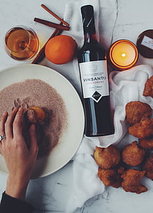 cooked food near Visanto glass bottle thumbnail