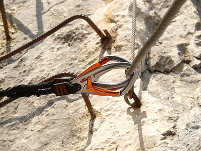 gray and orange carabiner thumbnail