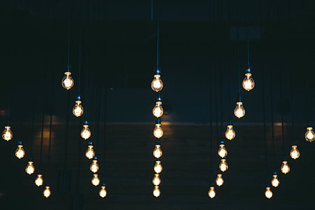 turned-on pendant light bulb thumbnail